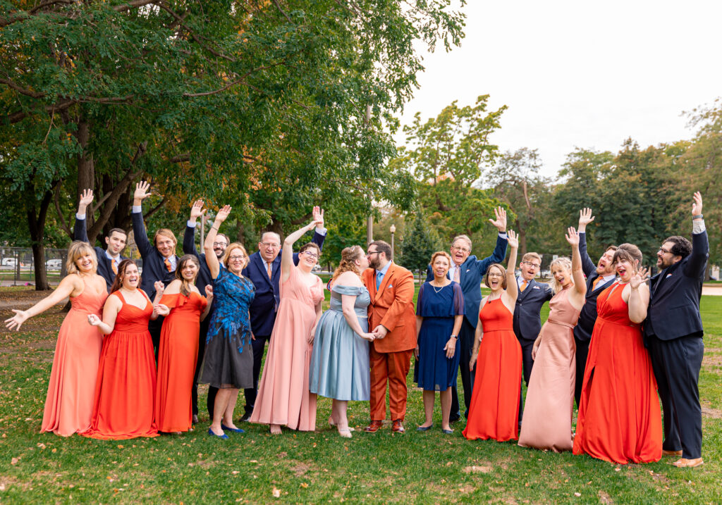 Wedding party in Union Park, Chicago