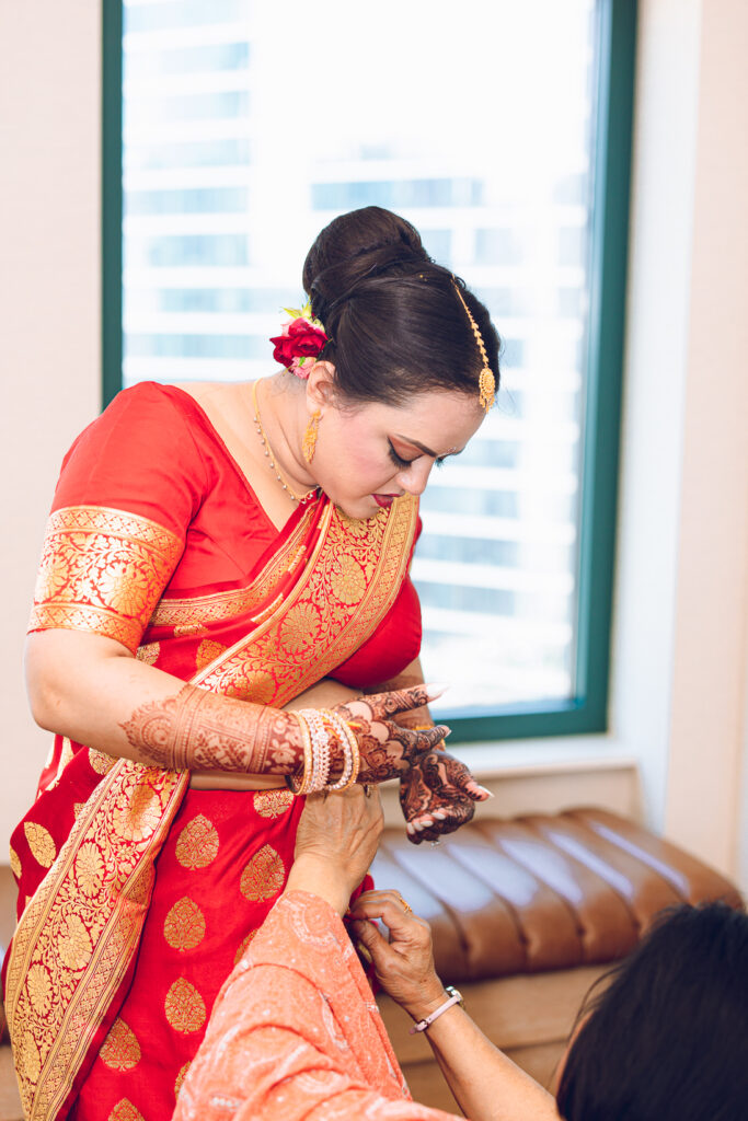 A traditional Indian wedding celebrated at the Grand Sheraton in downtown Chicago