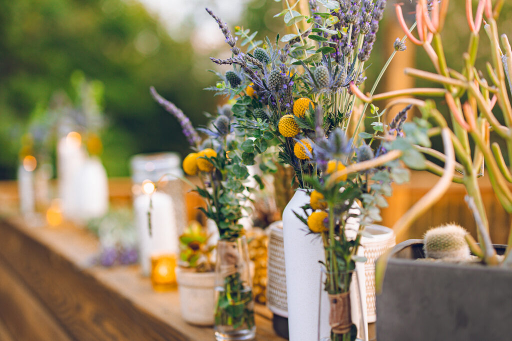 A gay couple celebrates their wedding day at home with a DIY reception on their rooftop in Lakeview, Chicago.