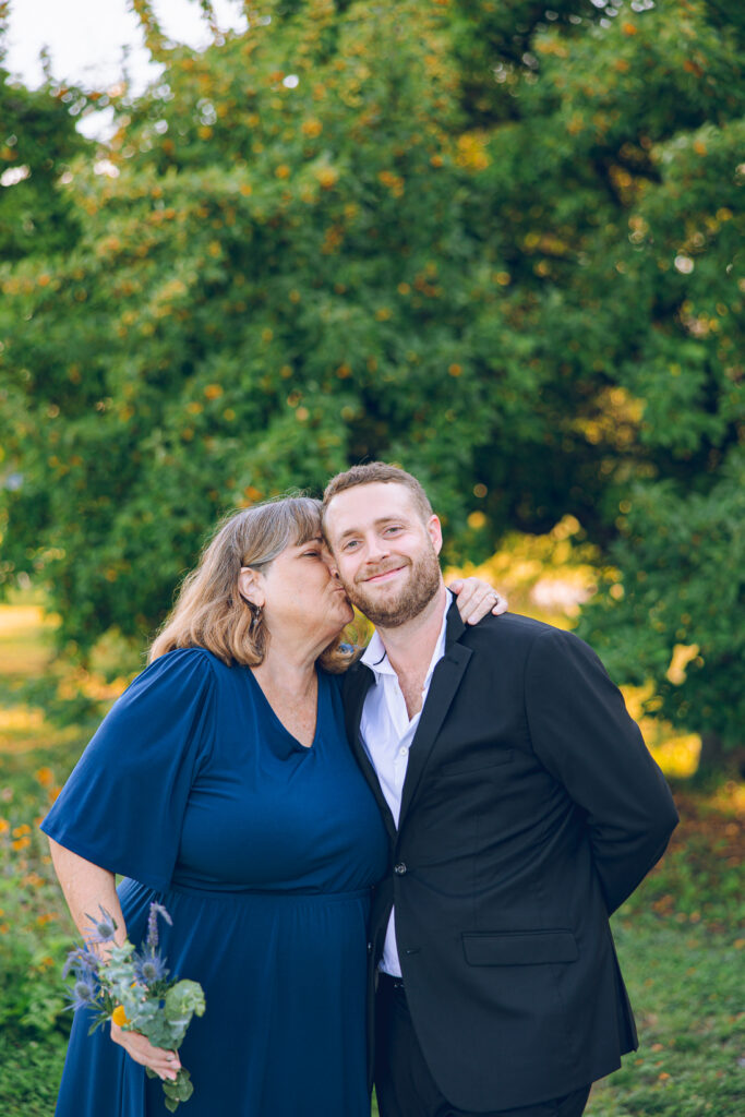 A gay couple exchanges vows at the AIDS Memorial Garden in Chicago.