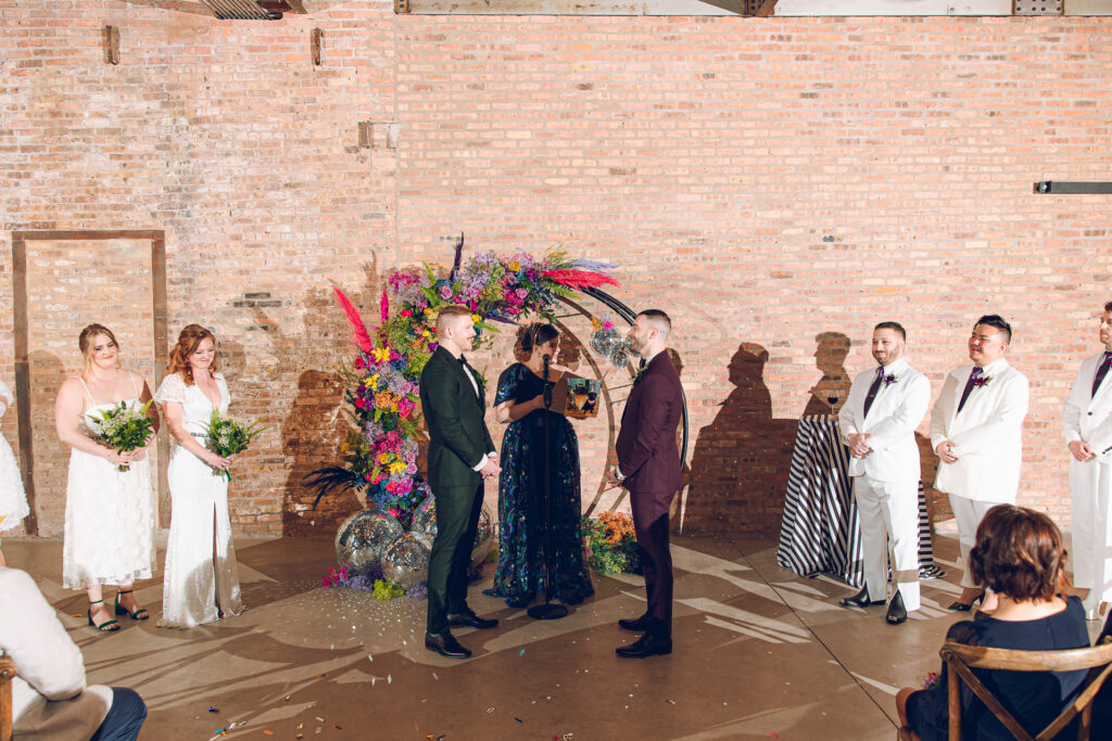 A queer wedding at Wildman BT in Chicago.