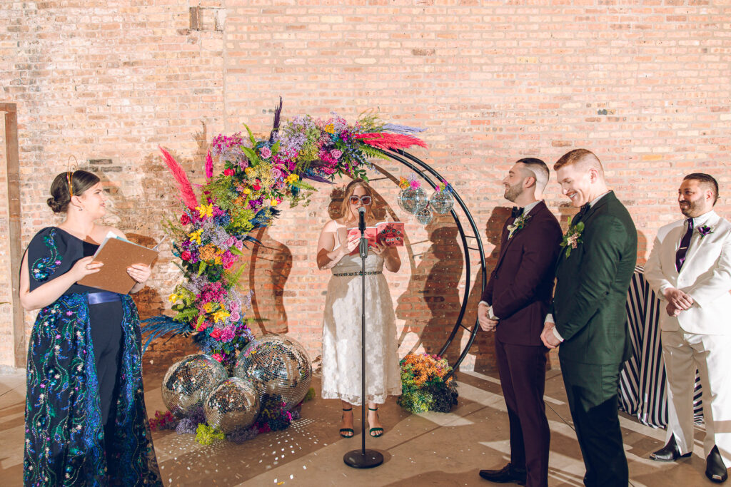 A queer wedding at Wildman BT in Chicago.