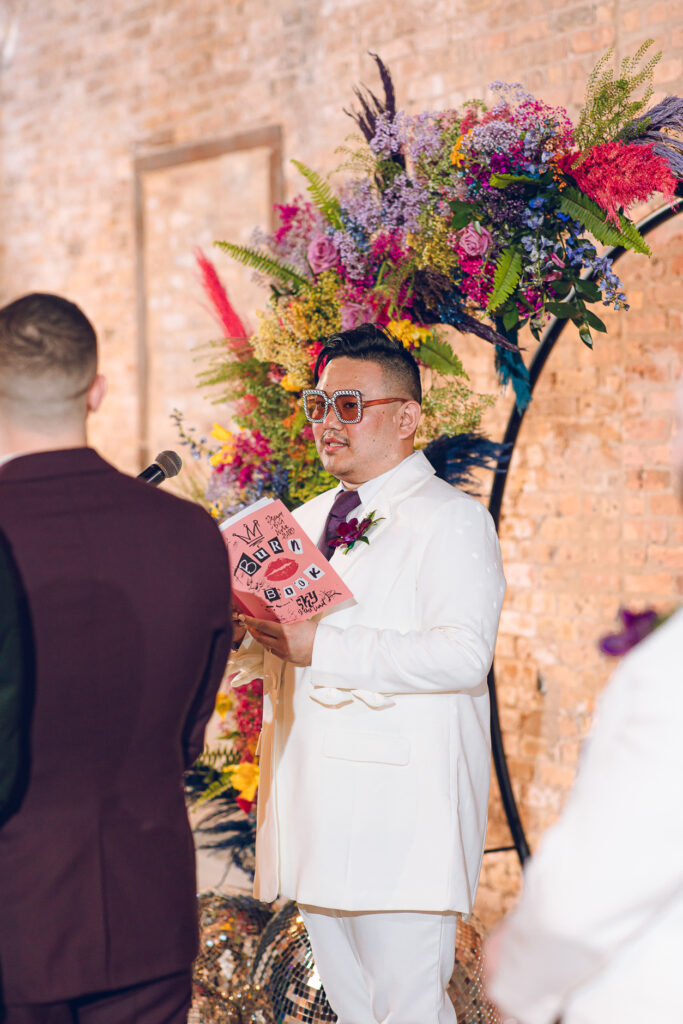 A queer wedding at Wildman BT in Chicago.