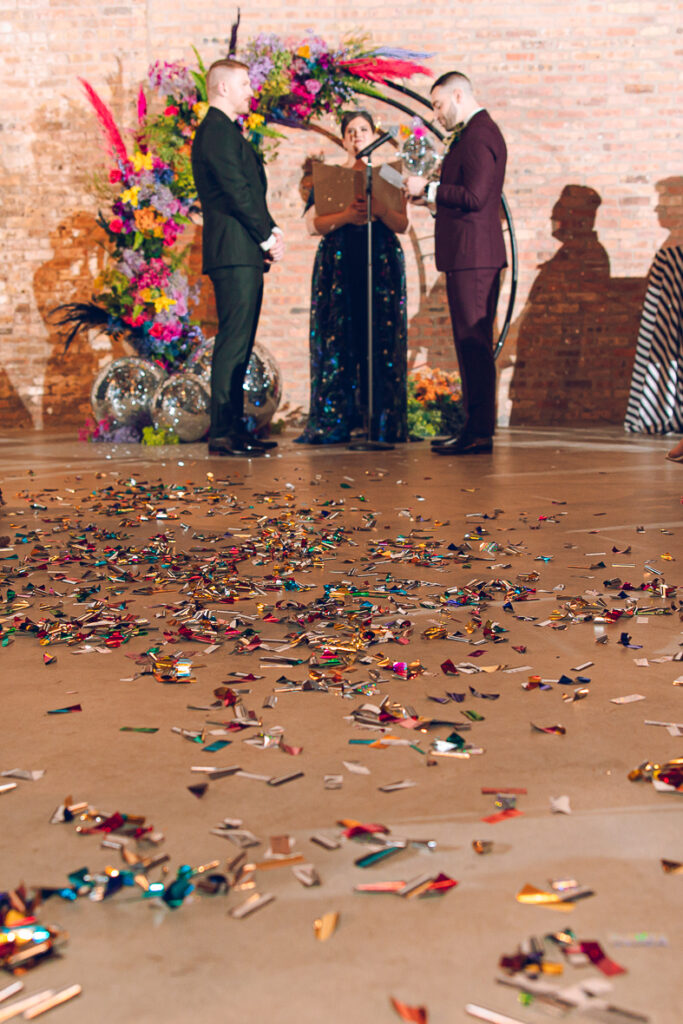 A queer wedding at Wildman BT in Chicago.