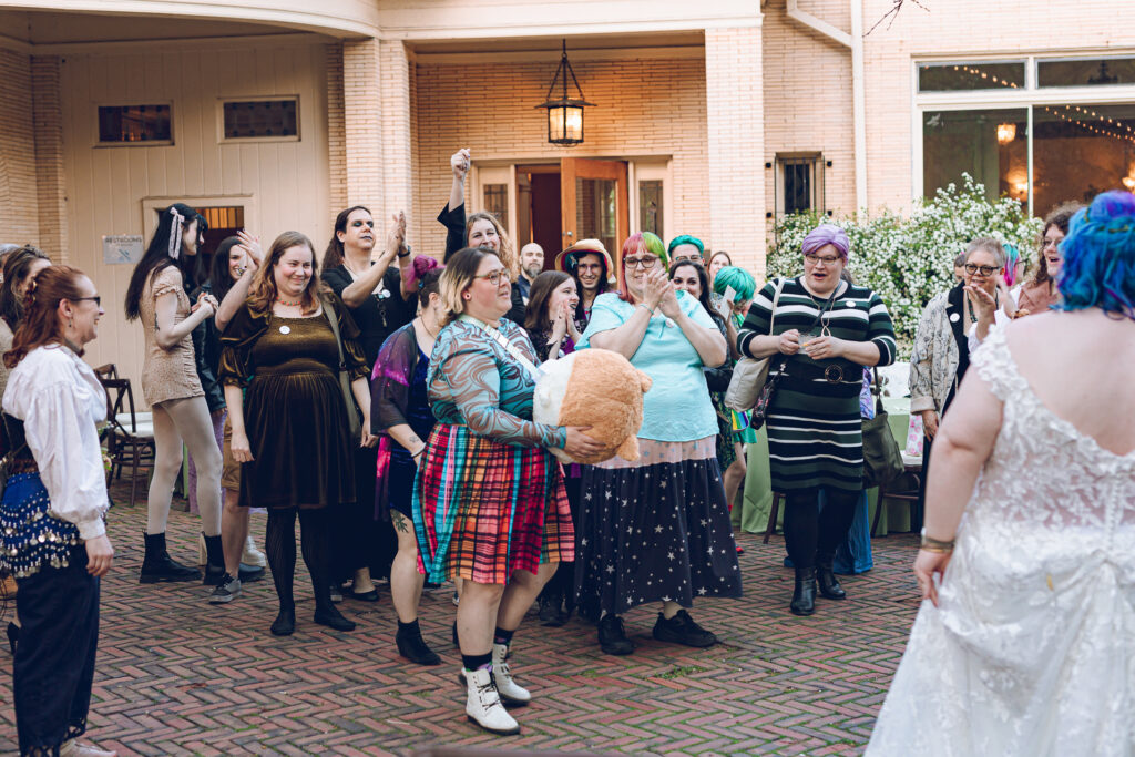 A queer polycule celebrates their wedding day at Colvin House in Chicago.