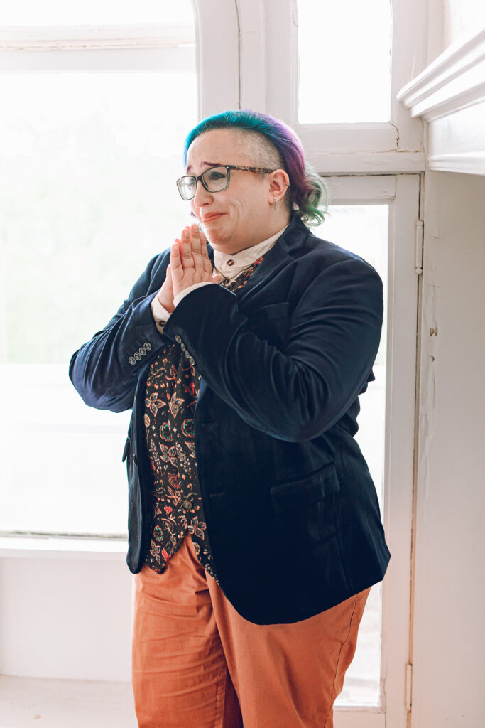 A queer polycule celebrates their wedding day at Colvin House in Chicago.