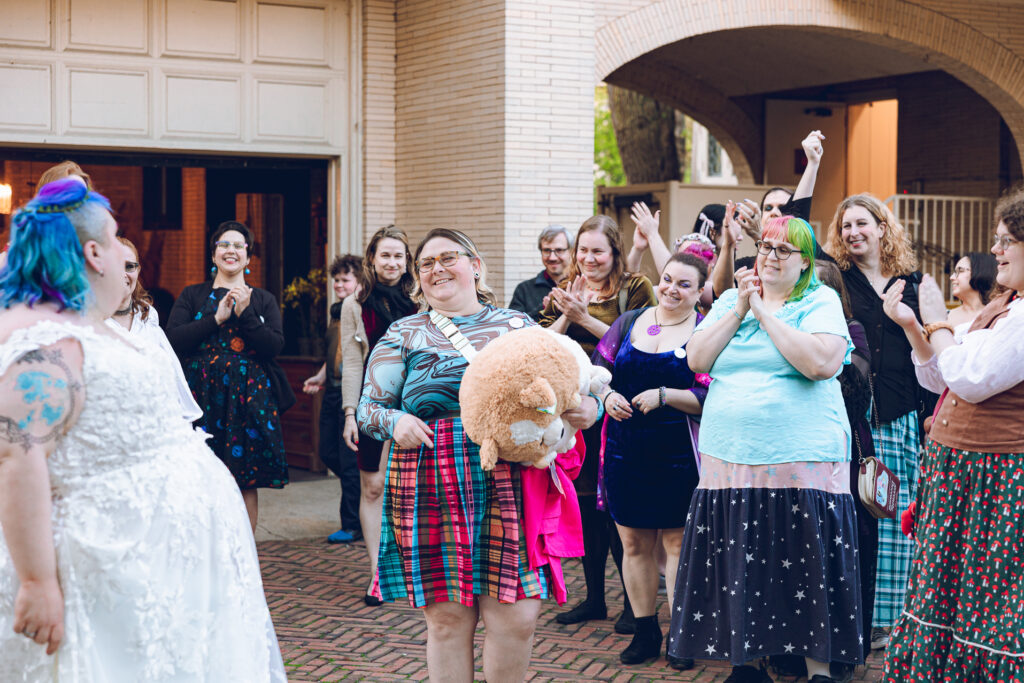 A queer polycule celebrates their wedding day at Colvin House in Chicago.