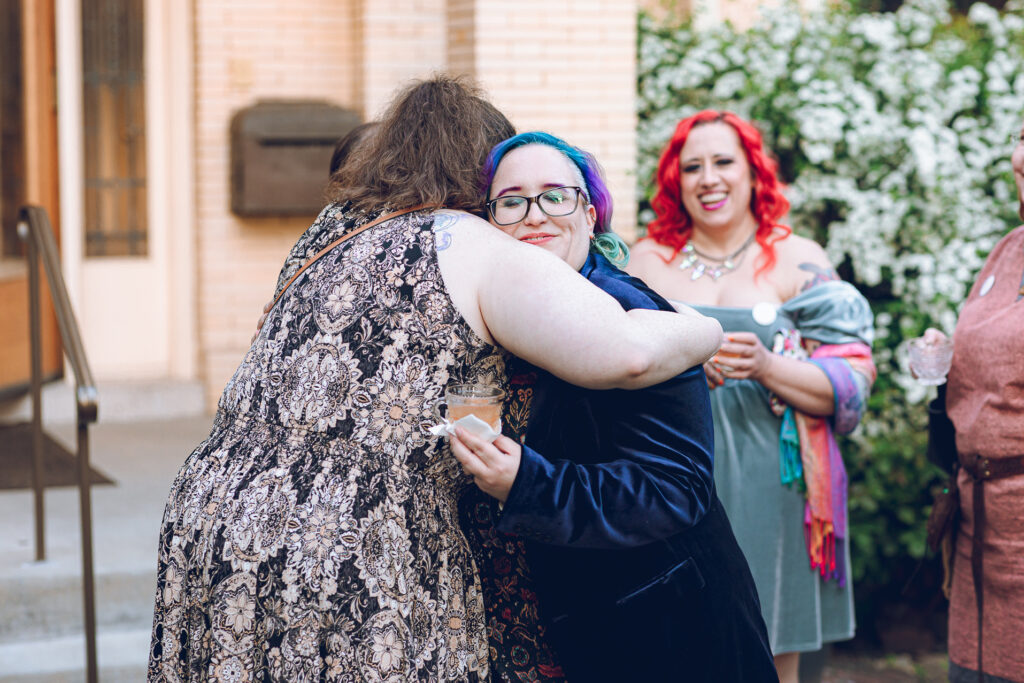 A queer polycule celebrates their wedding day at Colvin House in Chicago.