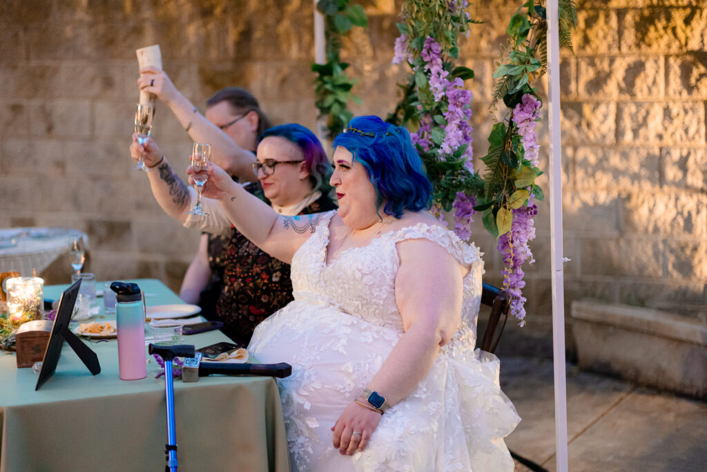 A queer polycule celebrates their wedding day at Colvin House in Chicago.