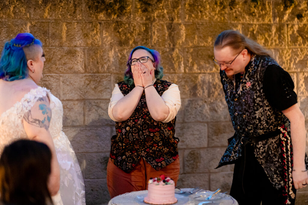 A queer polycule celebrates their wedding day at Colvin House in Chicago.