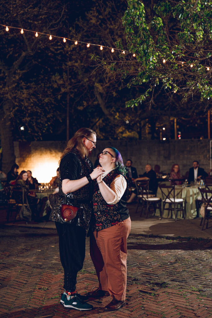 A queer polycule celebrates their wedding day at Colvin House in Chicago.