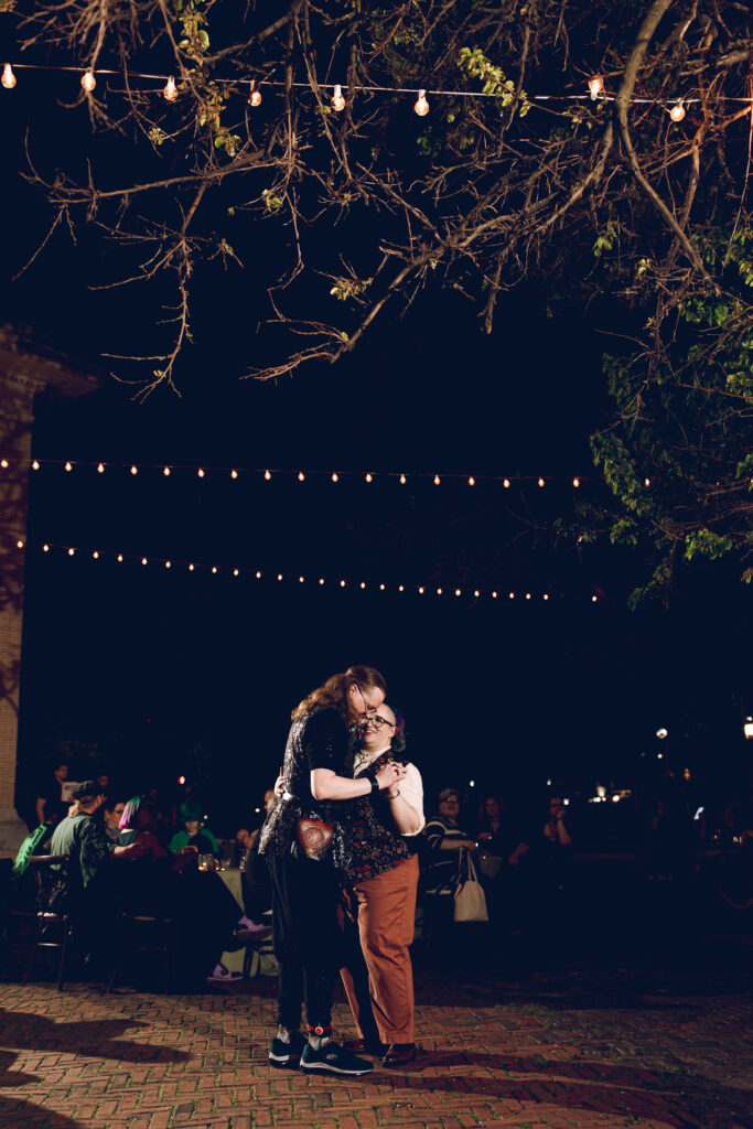 A queer polycule celebrates their wedding day at Colvin House in Chicago.