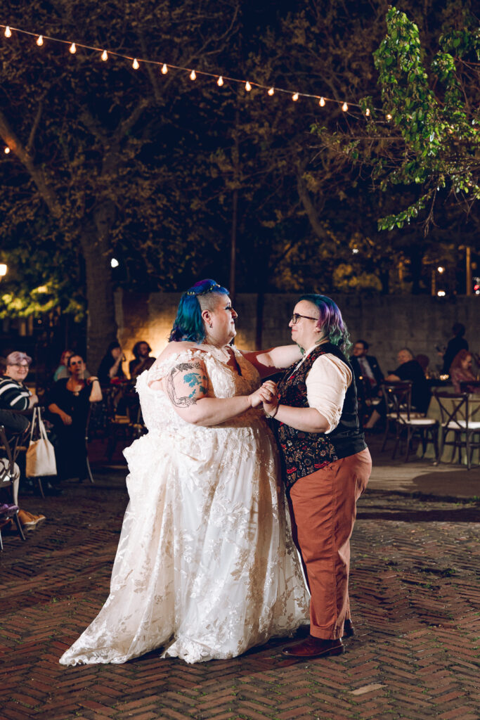 A queer polycule celebrates their wedding day at Colvin House in Chicago.