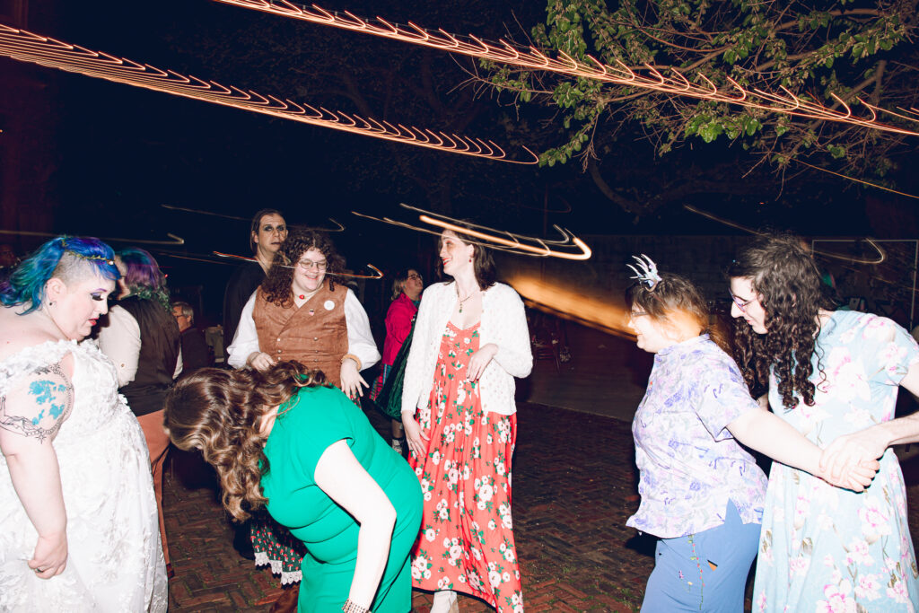 A queer polycule celebrates their wedding day at Colvin House in Chicago.