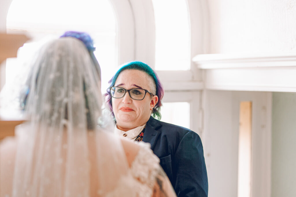 A queer polycule celebrates their wedding day at Colvin House in Chicago.