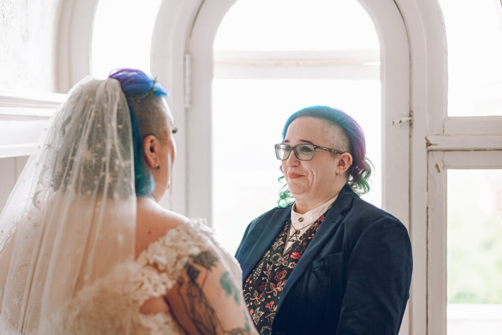 A queer polycule celebrates their wedding day at Colvin House in Chicago.