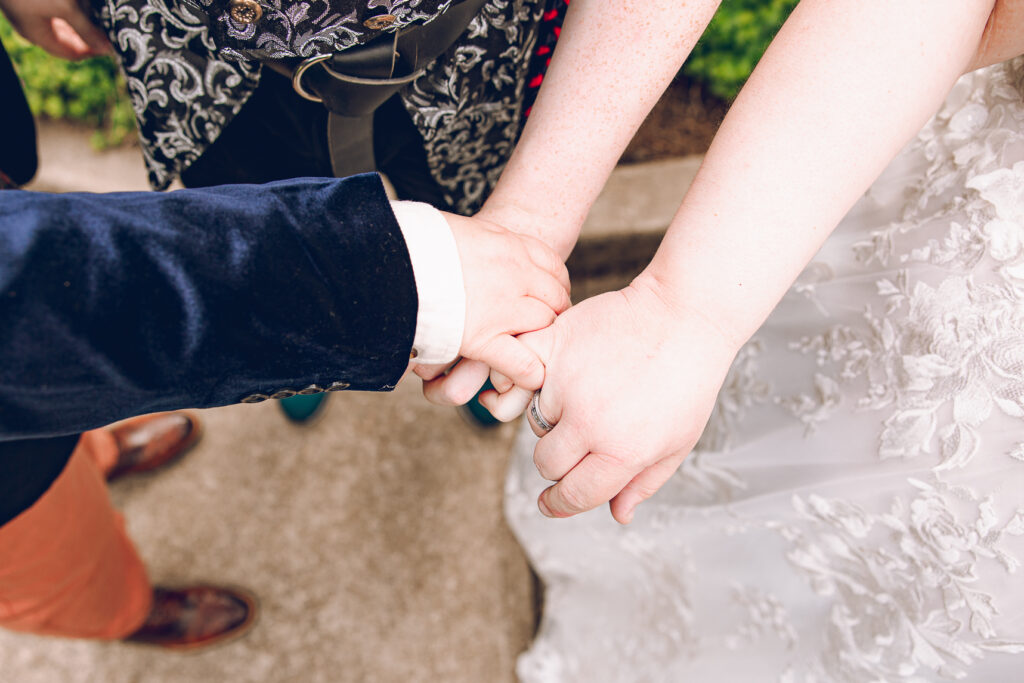 A queer polycule celebrates their wedding day at Colvin House in Chicago.