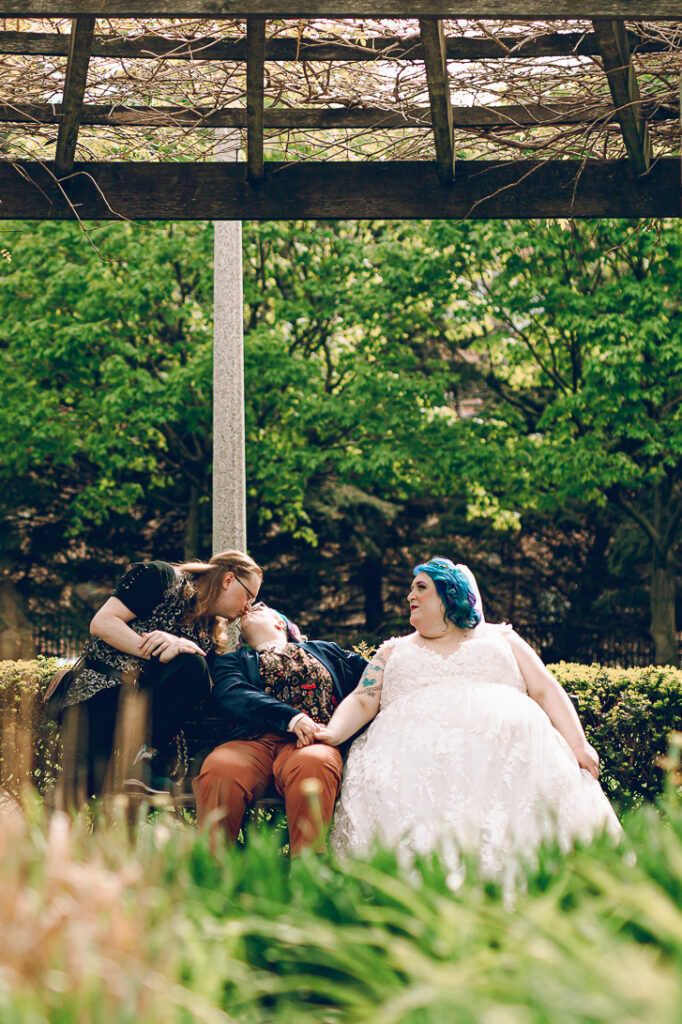 A queer polycule celebrates their wedding day at Colvin House in Chicago.