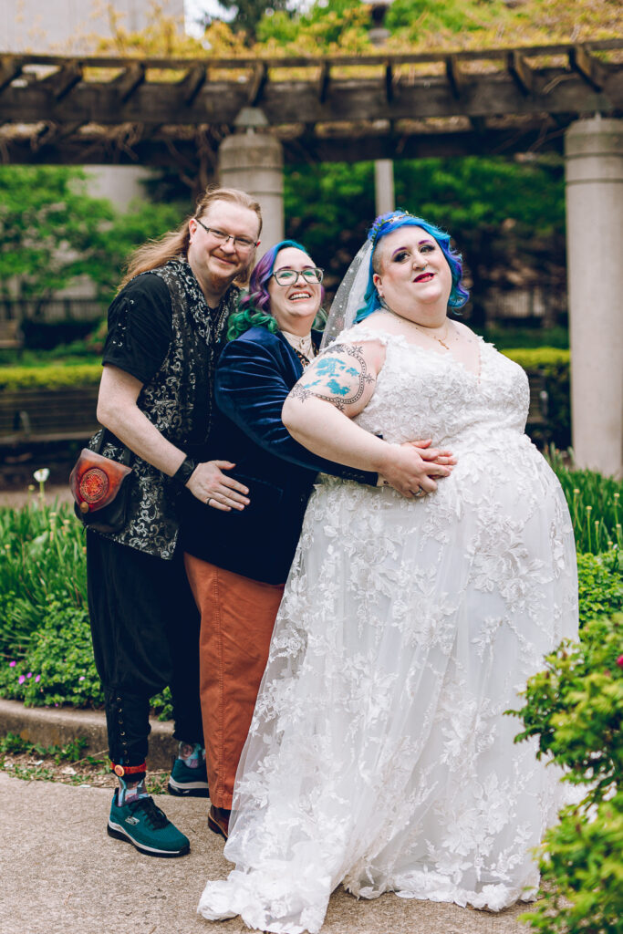 A queer polycule celebrates their wedding day at Colvin House in Chicago.