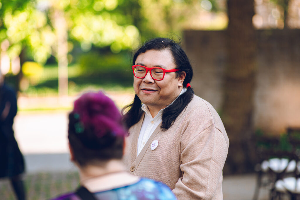 A queer polycule celebrates their wedding day at Colvin House in Chicago.
