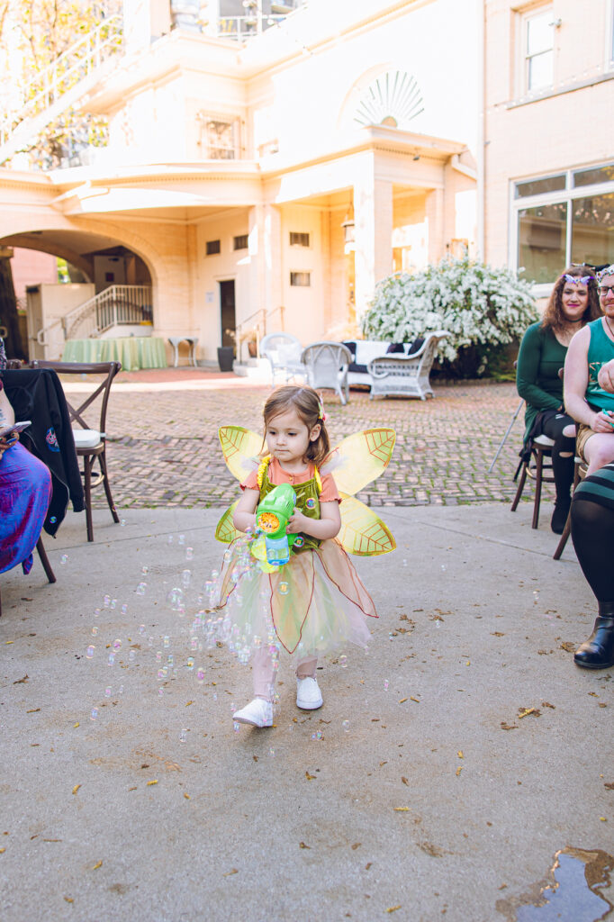 A queer polycule celebrates their wedding day at Colvin House in Chicago.