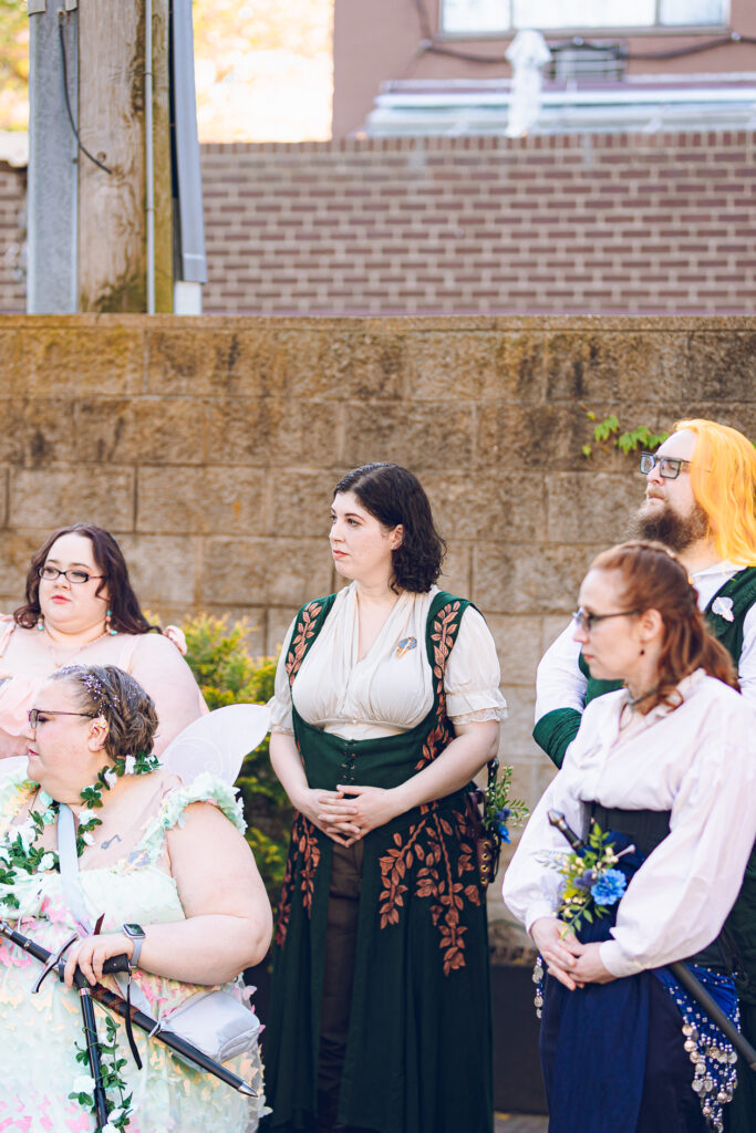 A queer polycule celebrates their wedding day at Colvin House in Chicago.