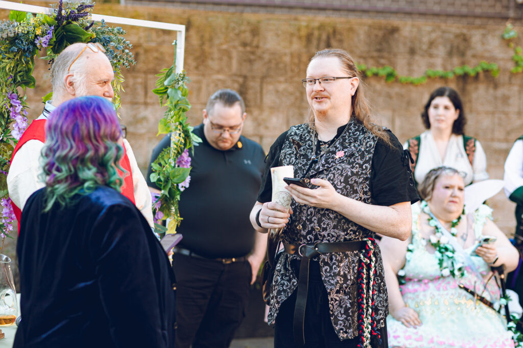 A queer polycule celebrates their wedding day at Colvin House in Chicago.
