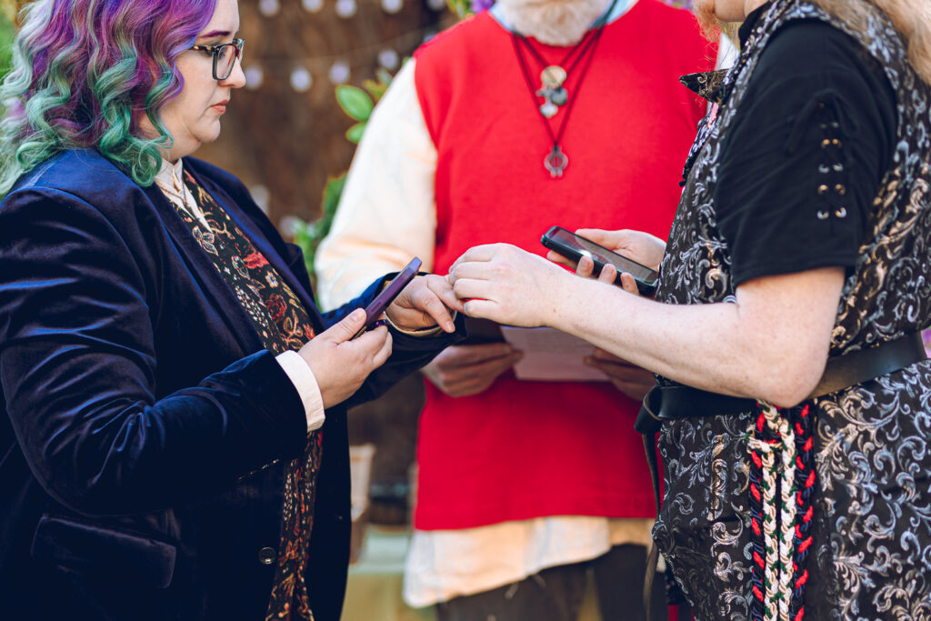 A queer polycule celebrates their wedding day at Colvin House in Chicago.