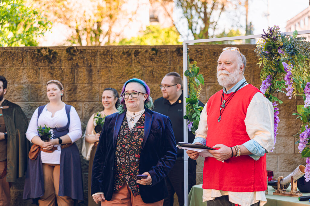 A queer polycule celebrates their wedding day at Colvin House in Chicago.