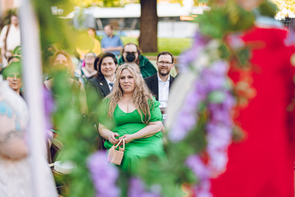 A queer polycule celebrates their wedding day at Colvin House in Chicago.