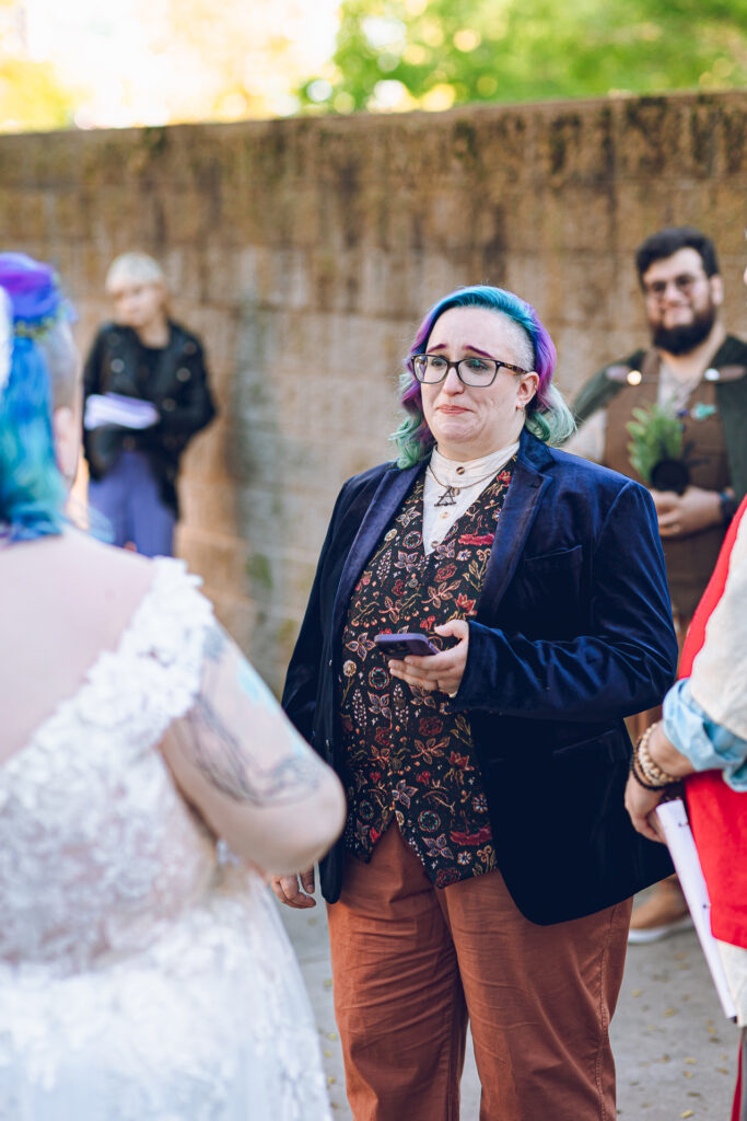 A queer polycule celebrates their wedding day at Colvin House in Chicago.