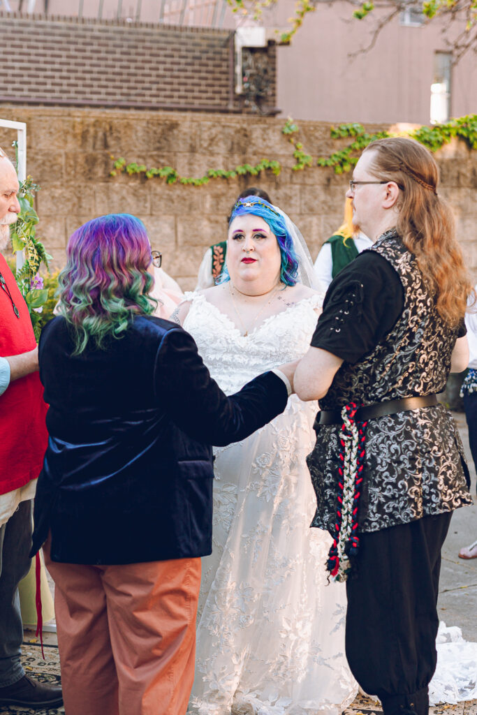 A queer polycule celebrates their wedding day at Colvin House in Chicago.