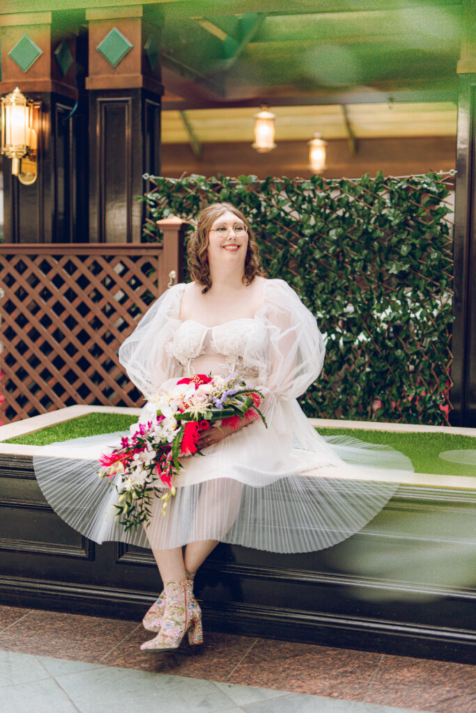 A queer couple gets ready before their wedding at the Doubletree Hotel in Downer's Grove, Illinois.