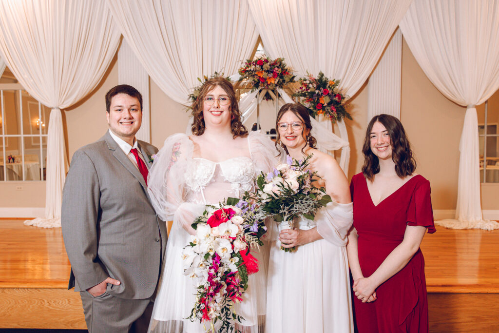 A queer couple has their wedding at Abington Distinct Banquets in Glen Ellyn, Illinois.