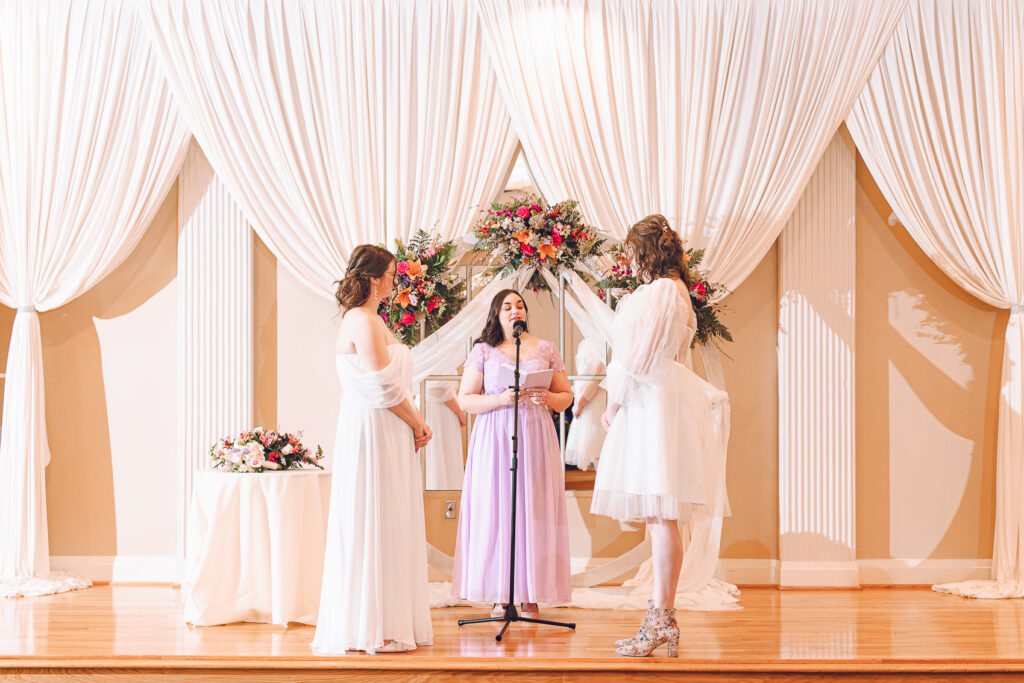 A queer couple has their wedding at Abington Distinct Banquets in Glen Ellyn, Illinois.