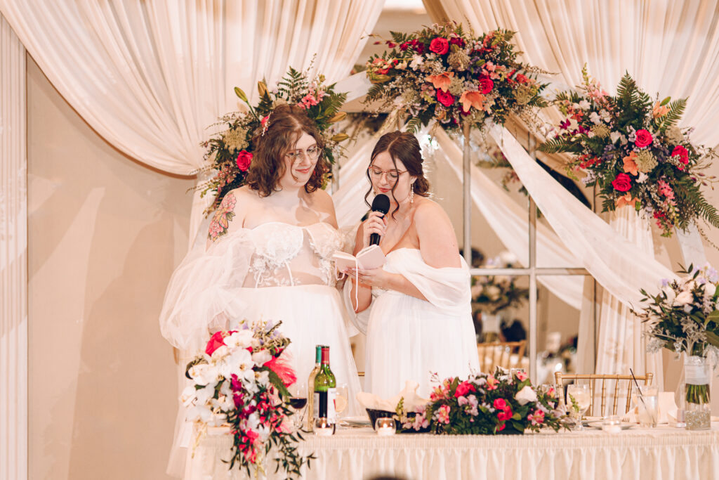 A queer couple has their wedding at Abington Distinct Banquets in Glen Ellyn, Illinois.