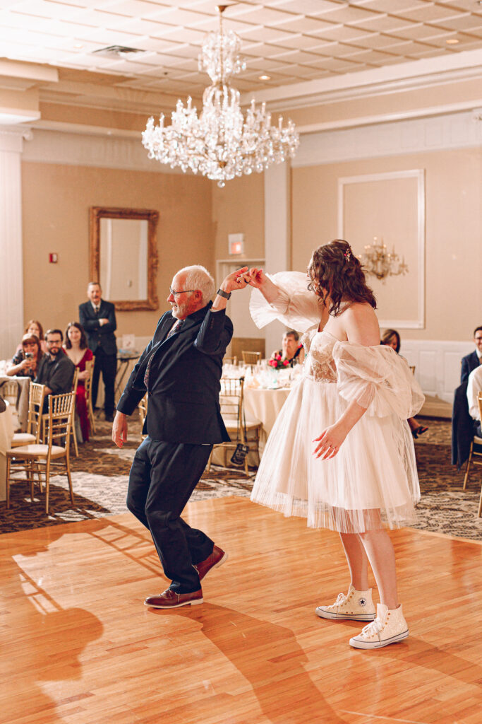 A queer couple has their wedding at Abington Distinct Banquets in Glen Ellyn, Illinois.