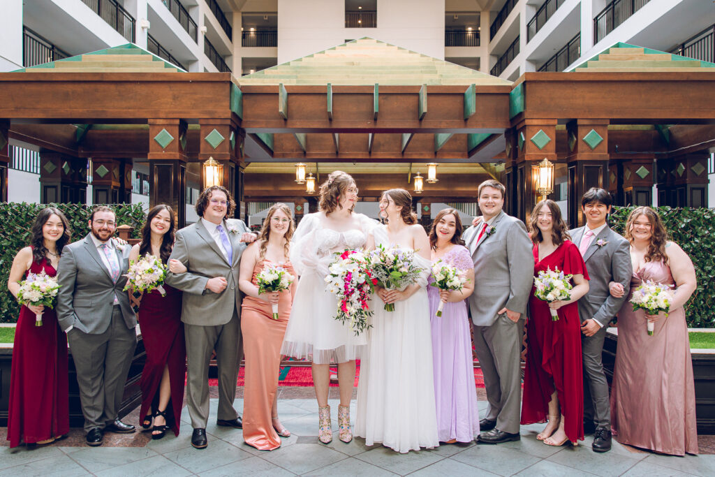A queer couple gets ready before their wedding at the Doubletree Hotel in Downer's Grove, Illinois.