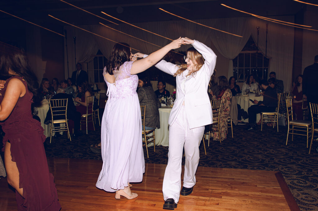 A queer couple has their wedding at Abington Distinct Banquets in Glen Ellyn, Illinois.