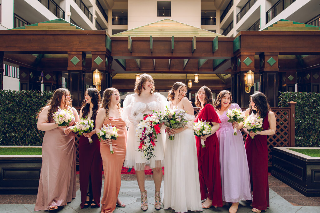 A queer couple gets ready before their wedding at the Doubletree Hotel in Downer's Grove, Illinois.