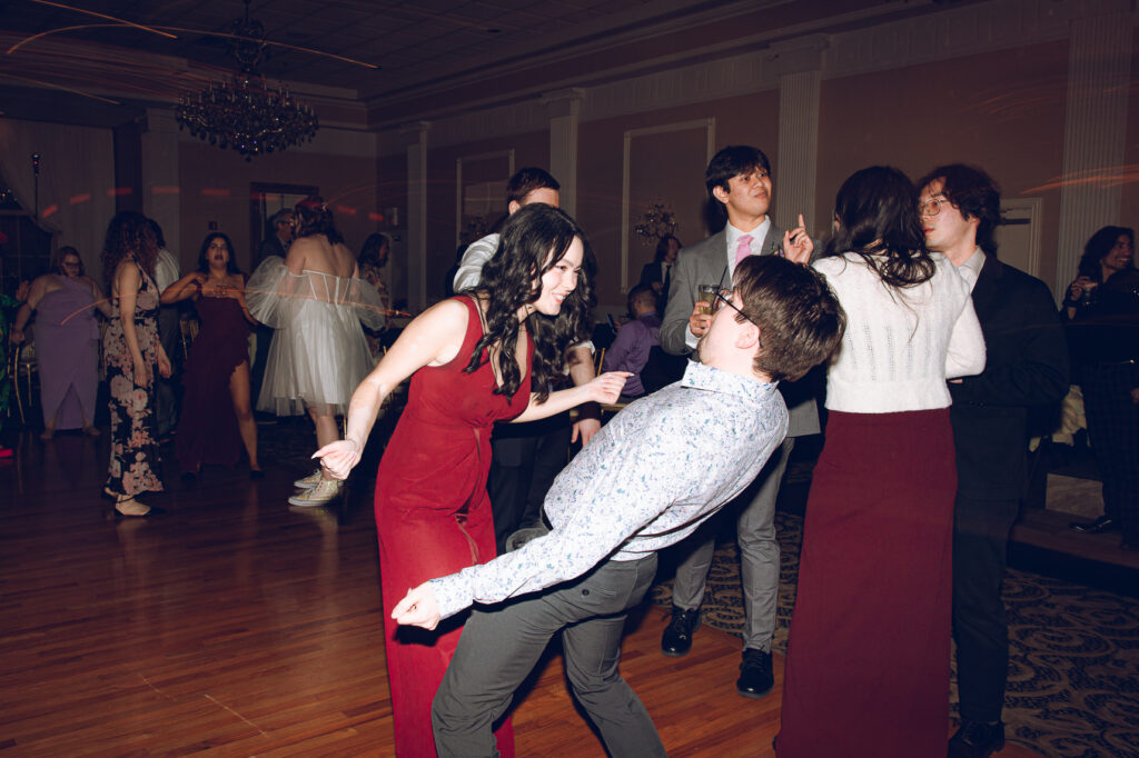 A queer couple has their wedding at Abington Distinct Banquets in Glen Ellyn, Illinois.