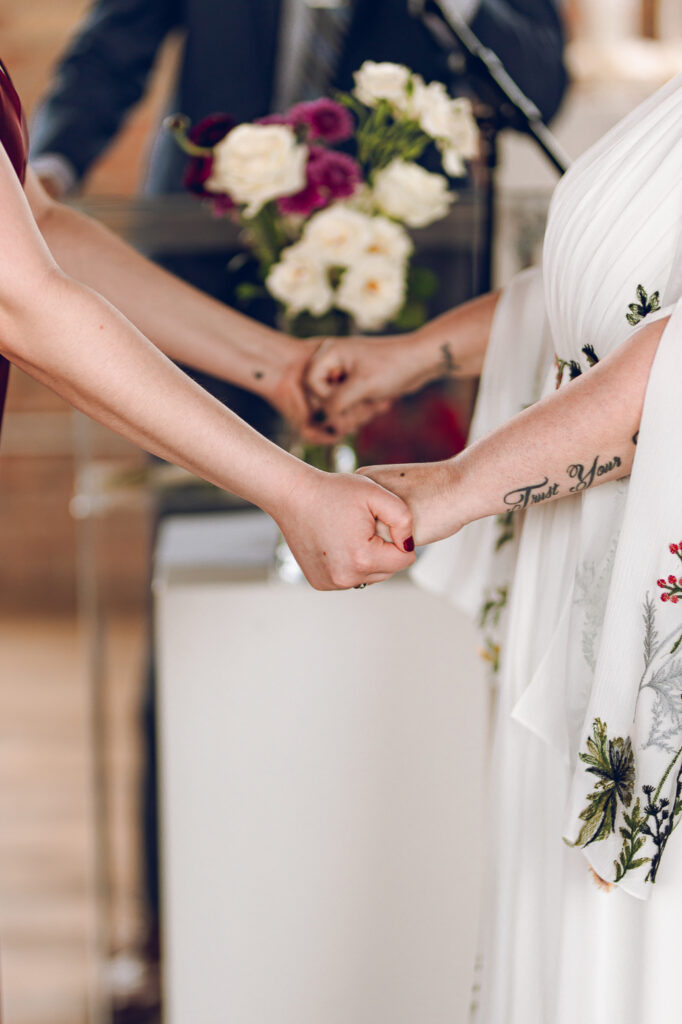 A queer couple celebrates their wedding day at the Walden in the West Loop of Chicago.