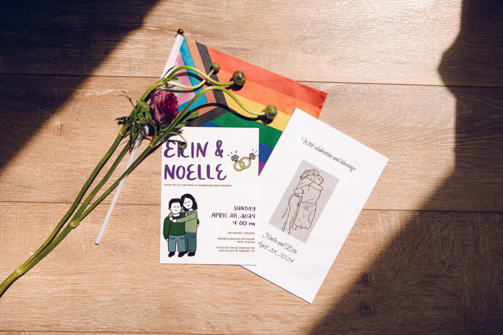 A queer couple celebrates their wedding day at the Walden in the West Loop of Chicago.