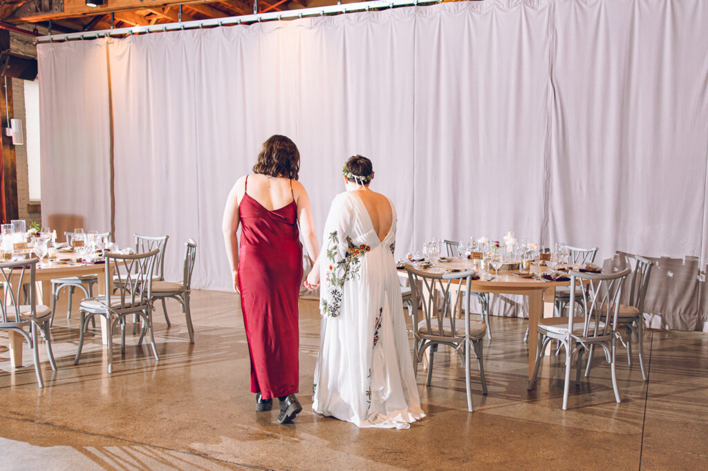 A queer couple celebrates their wedding day at the Walden in the West Loop of Chicago.