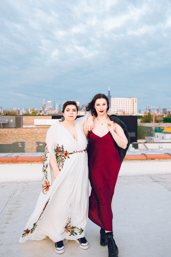 A queer couple celebrates their wedding day at the Walden in the West Loop of Chicago.
