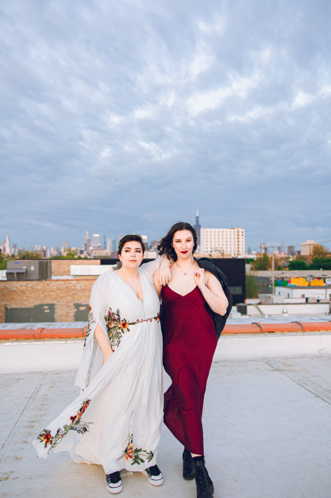 A queer couple celebrates their wedding day at the Walden in the West Loop of Chicago.