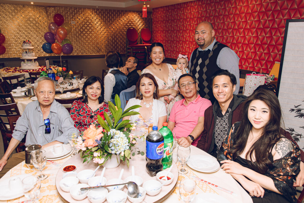 A couple hosts a traditional Chinese wedding reception at Lee Wing Wah in Chinatown, Chicago.
