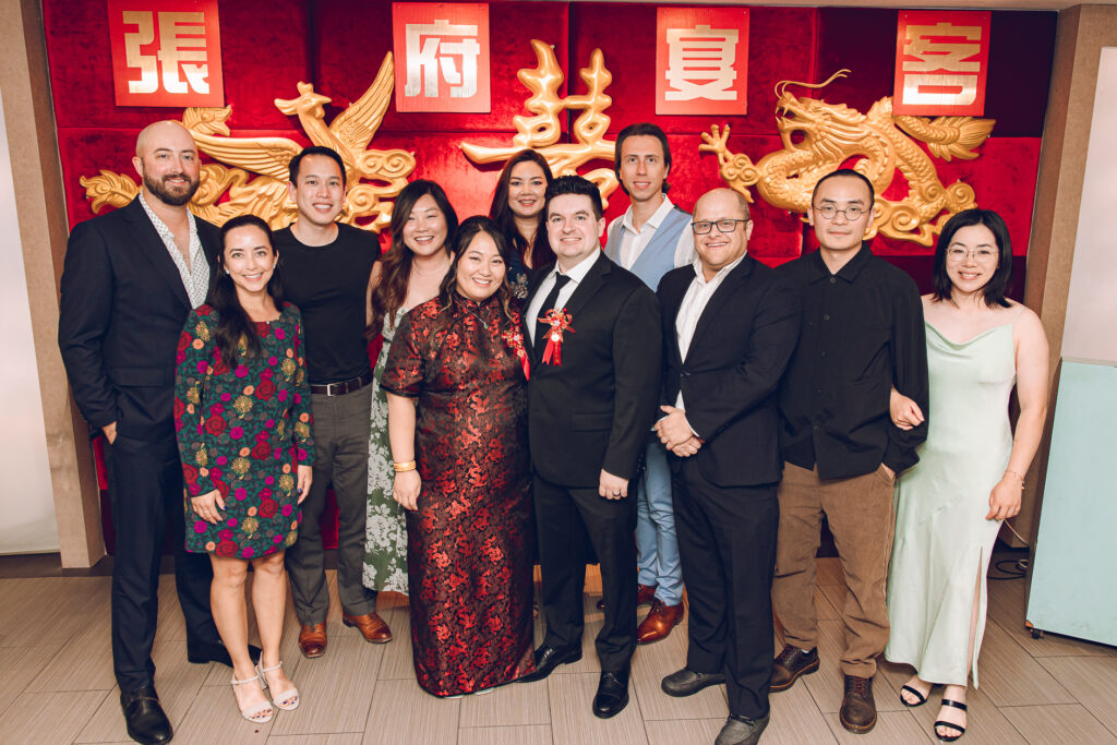 A couple hosts a traditional Chinese wedding reception at Lee Wing Wah in Chinatown, Chicago.