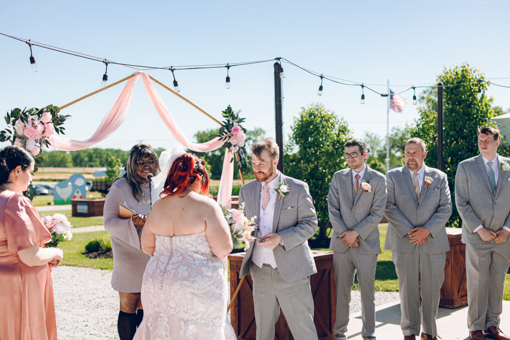 A nontraditional farm wedding at Navarro Farm in Frankfort, Illinois