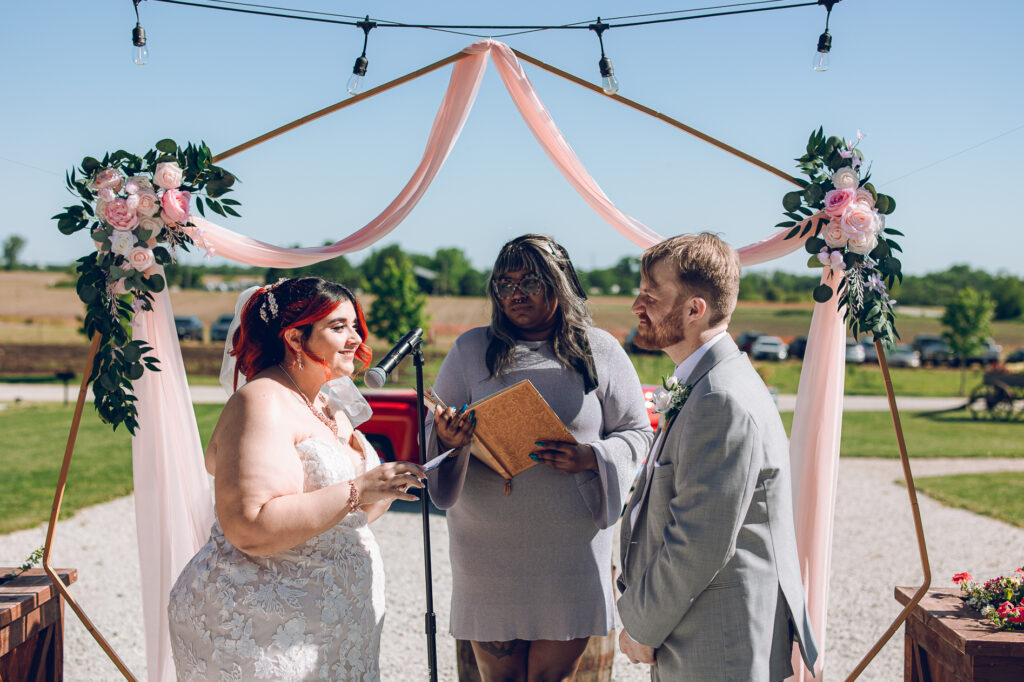 A nontraditional farm wedding at Navarro Farm in Frankfort, Illinois